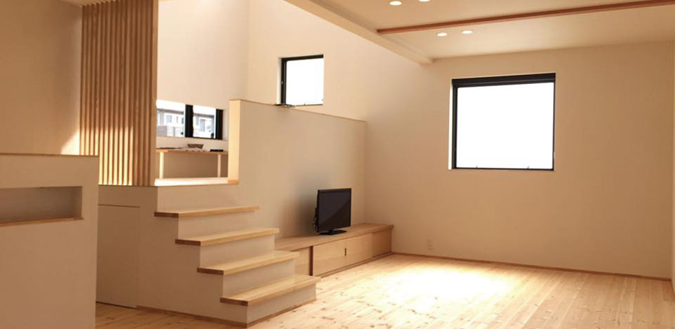 スキップフロアが生みだす家族が繋がる家