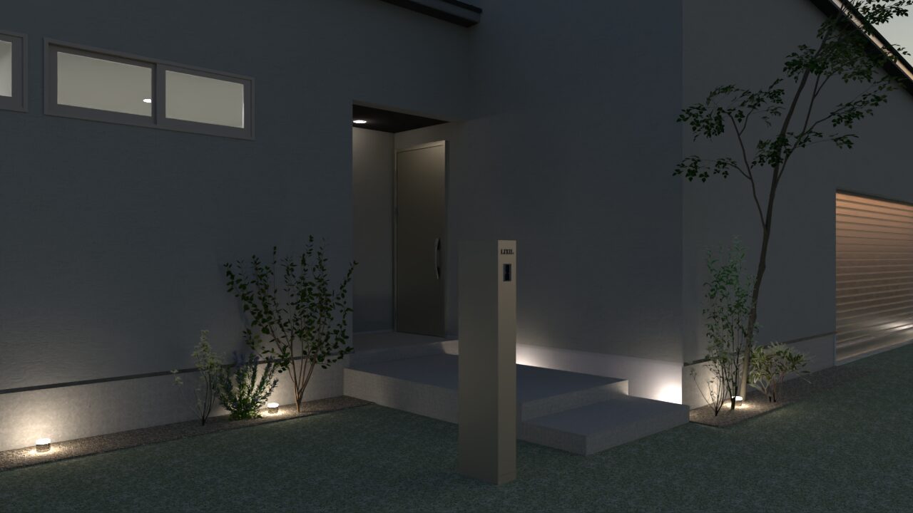 夜の表情を演出する外構計画