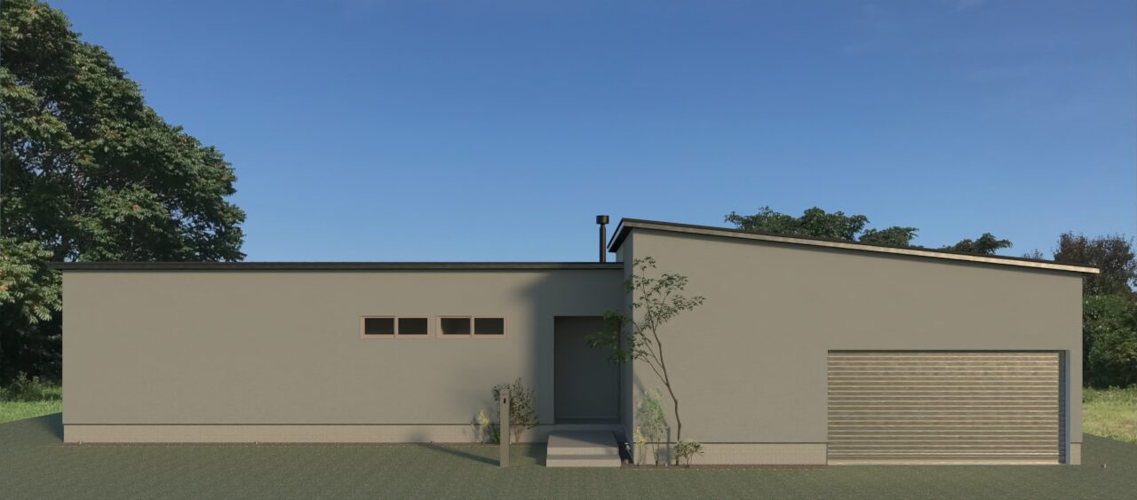 グレージュの外観で周辺環境に馴染ませる