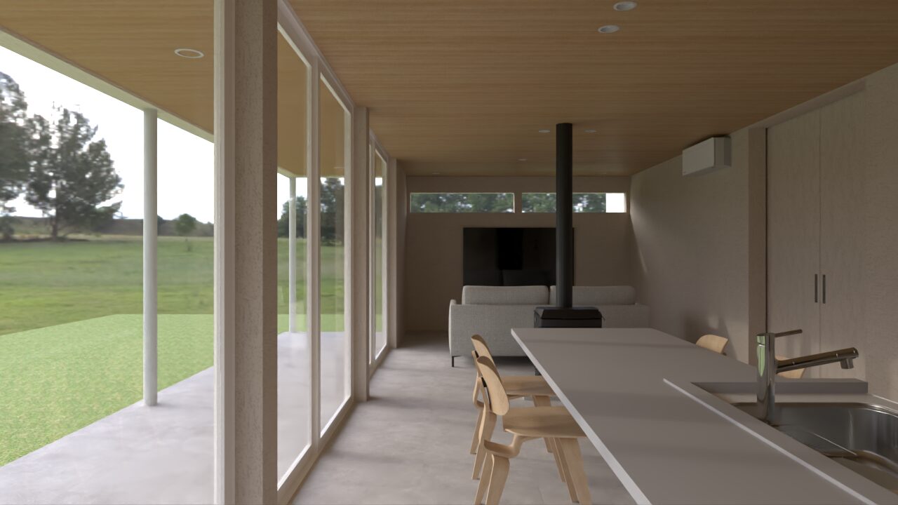 大開口窓と造作カウンターキッチン