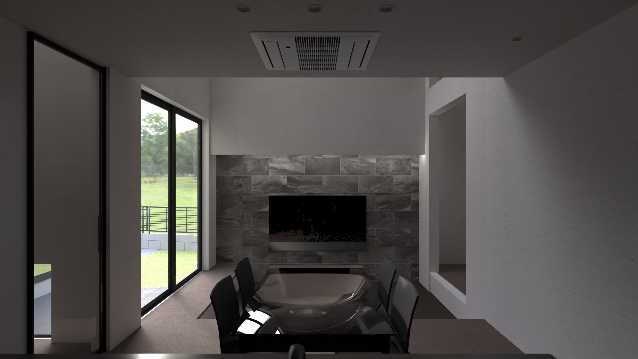 黒とグレーのシックな色調で仕上げた、上質な非日常空間。